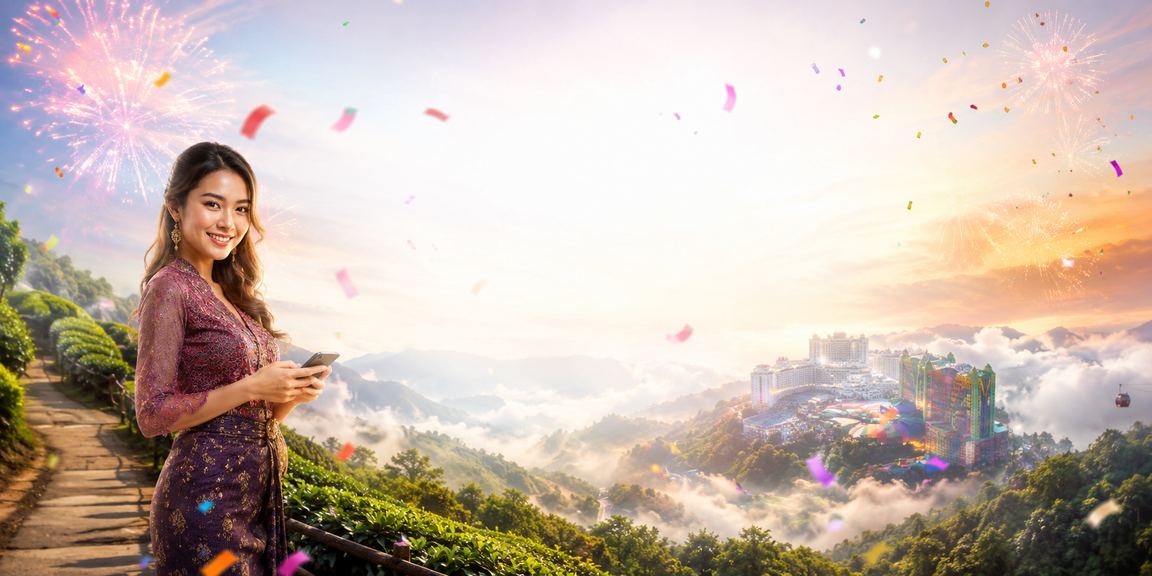 Pemandangan kasino mudah alih Genting Highlands dengan suasana Malaysia moden